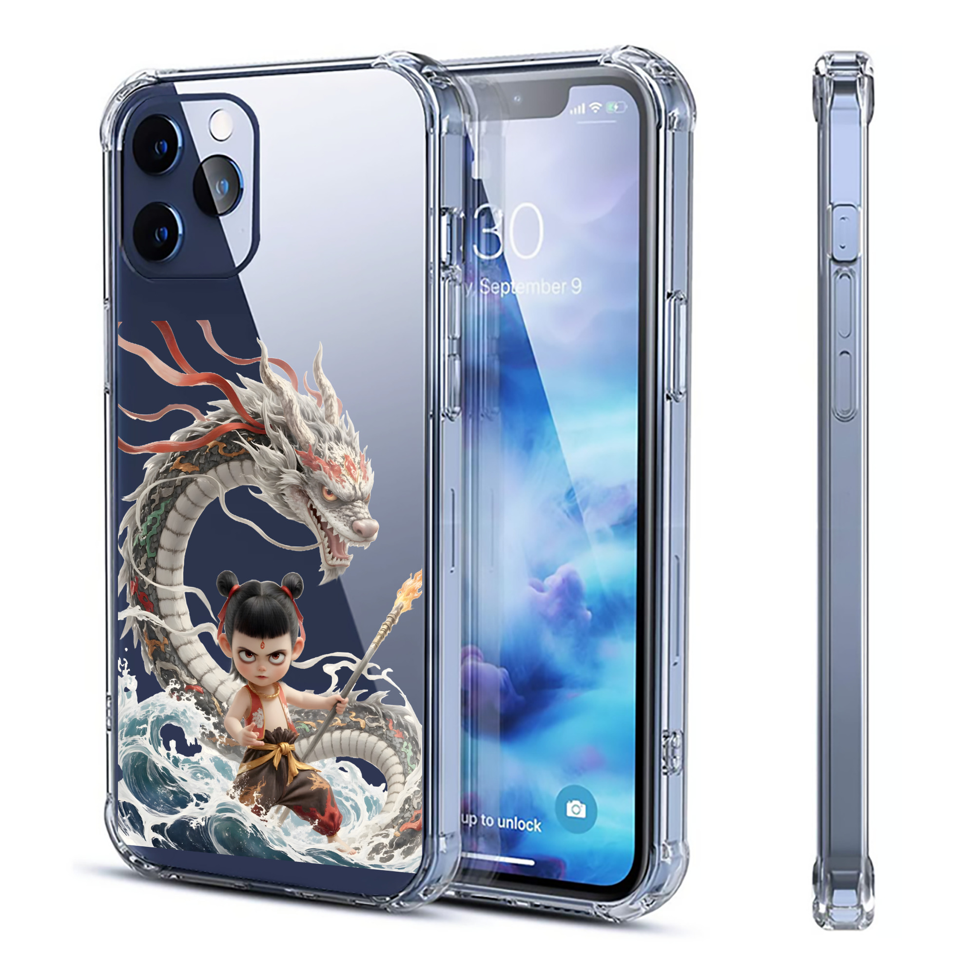 （画像用） Ne Zha 2 ナタ 魔童の大暴れ 【iPhone 12シリーズ対応】透明スマホケース（クリアソフトケース）
